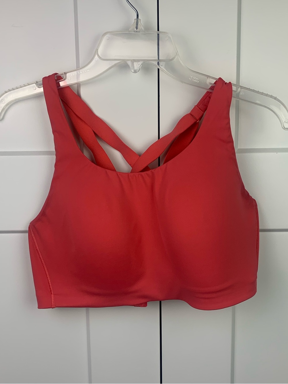 Lululemon Energy Bra High Support Size 38D Strappy Coral Pink